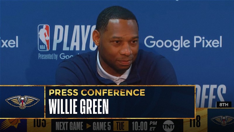 image 0 Coach Willie Green Talks Pelicans Game 4 Win Over Suns : Postgame Presser