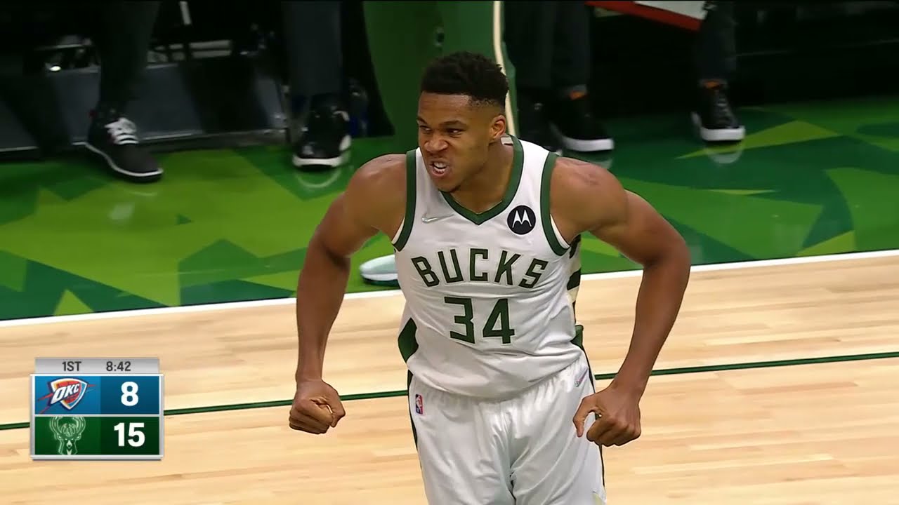 image 0 Giannis Picks Up Where He Left Off : Dunk & No Look Assist