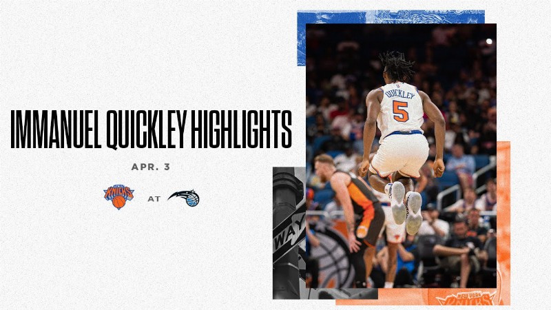 image 0 Highlights : Immanuel Quickley's First Career Triple-double Leads Knicks To Victory