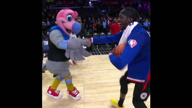 image 0 Reggie Jackson And The Clippers Mascot Are Too Much 🤣🕺  : #shorts