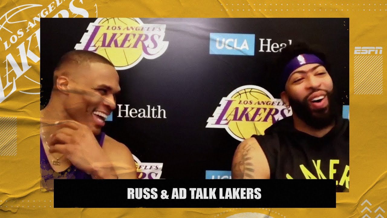 image 0 Russell Westbrook And Anthony Davis Talk Chemistry And First Lakers Practice : Nba On Espn