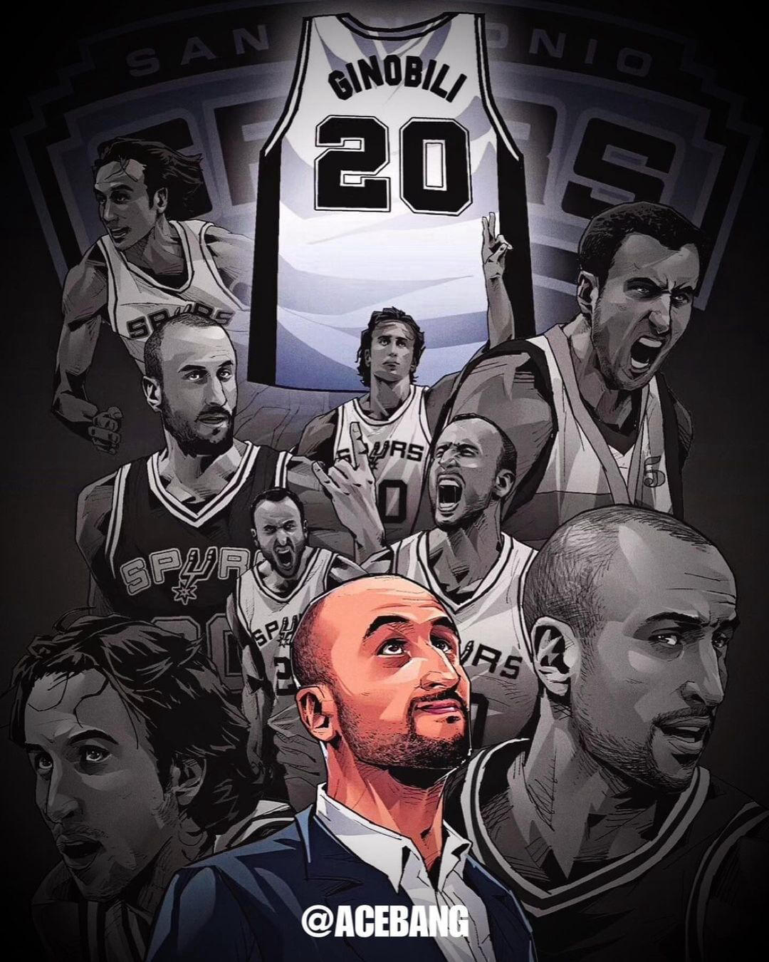 San Antonio Spurs - Celebrating this #FanArtFriday with the newest enshrined Spur in the #hoophall